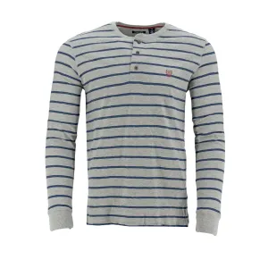 Camiseta Chaps Mangas Largas Cuello Henley Rayas P/ Caballeros