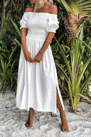 Casual Solid Off the Shoulder Straight Dresses