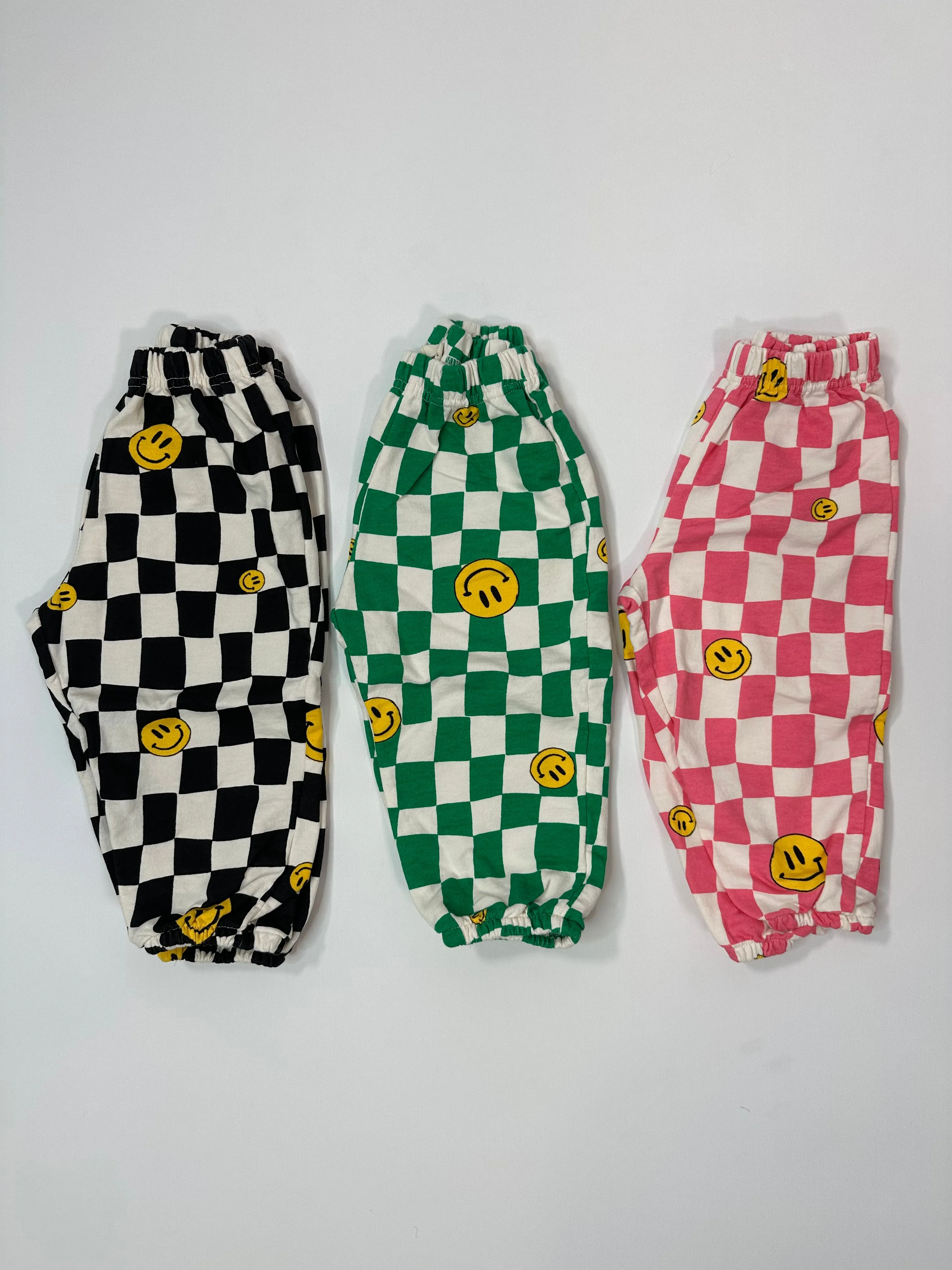 Checkered Smiley Jogger Pants