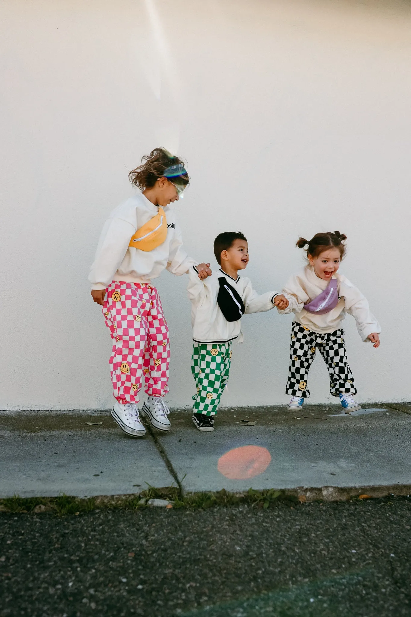 Checkered Smiley Jogger Pants