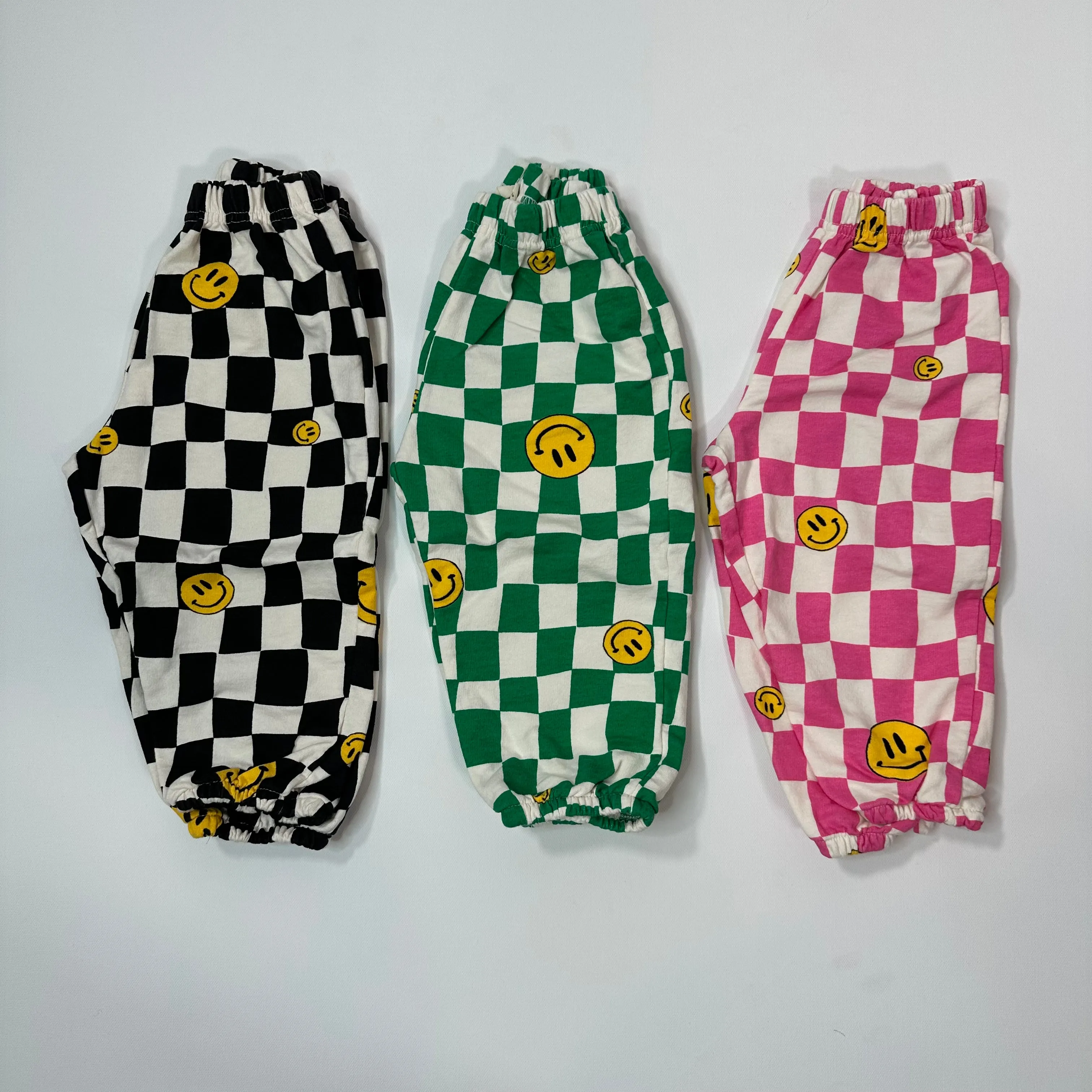 Checkered Smiley Jogger Pants