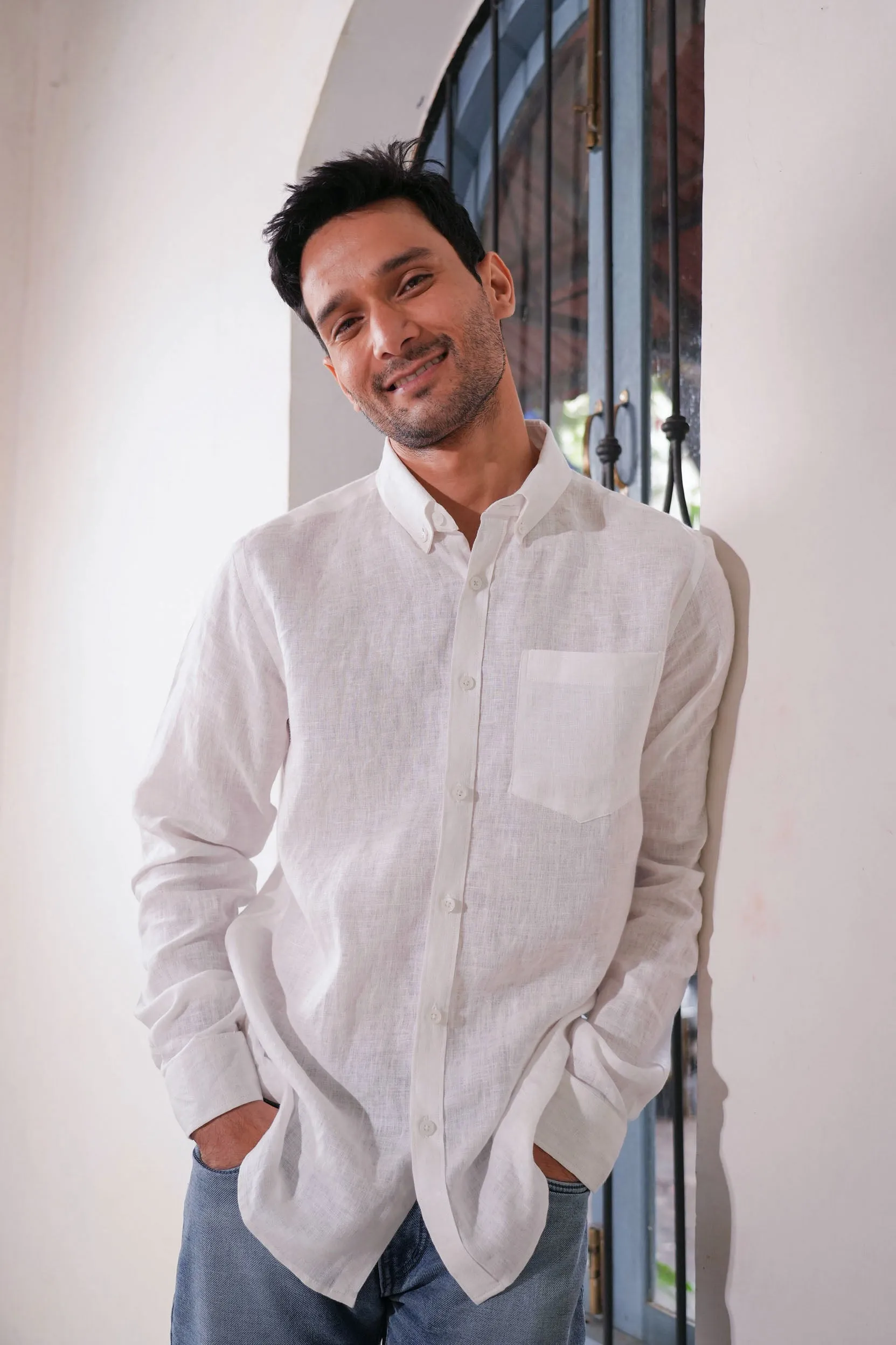 Classic White ·  Button Down Collar · Full Sleeve Shirt