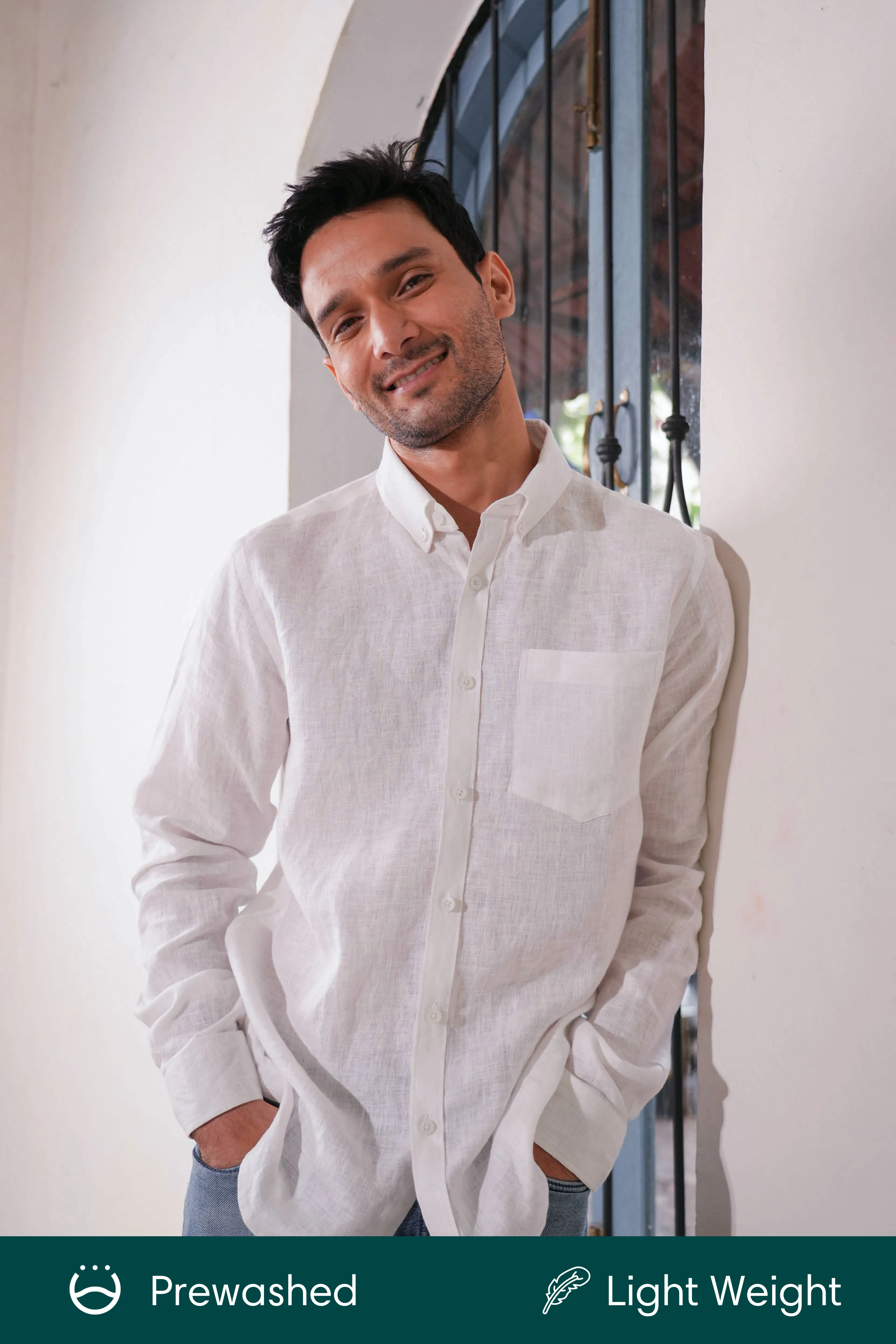 Classic White ·  Button Down Collar · Full Sleeve Shirt