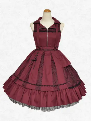 Classical Lolita Dress Polyester Sleeveless Lolita Dresses Classic Black