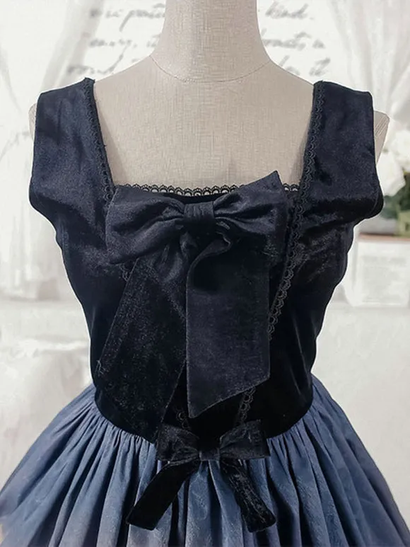 Classical Lolita JSK Dress Khaki Sleeveless Ruffles Floral Print Lolita Jumper Skirt