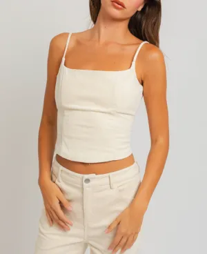 Corduroy Spaghetti Strap Top