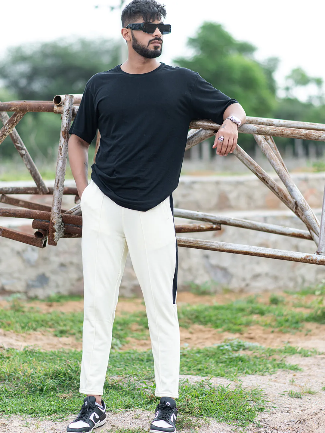 Cream Track Pant