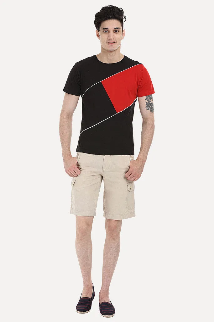 Cross Block Slub Tee