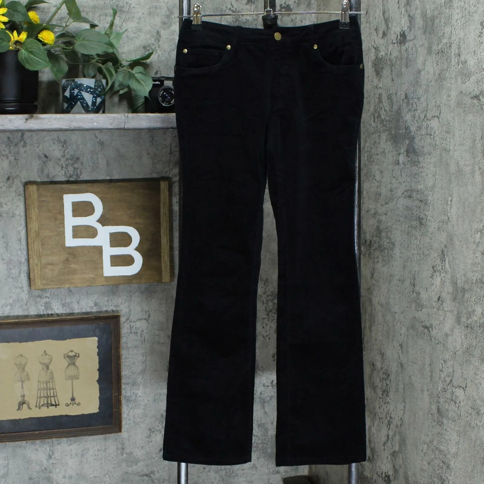 Curations Corduroy Bootcut Pants Black 6 Petite