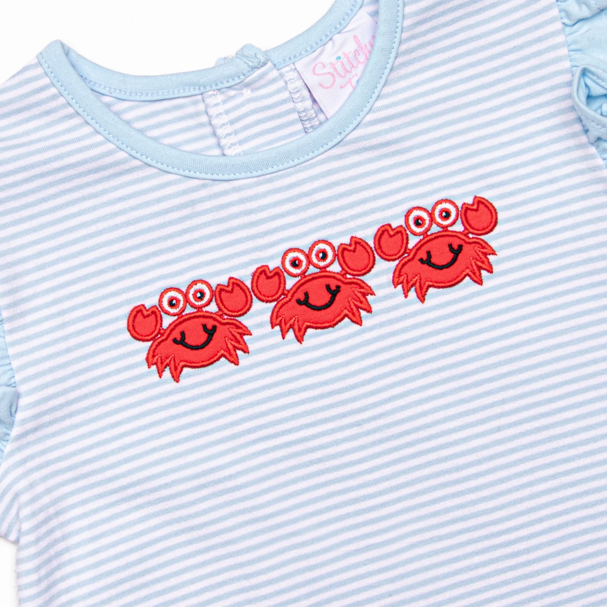Cute and Crabby Applique Dress, Blue