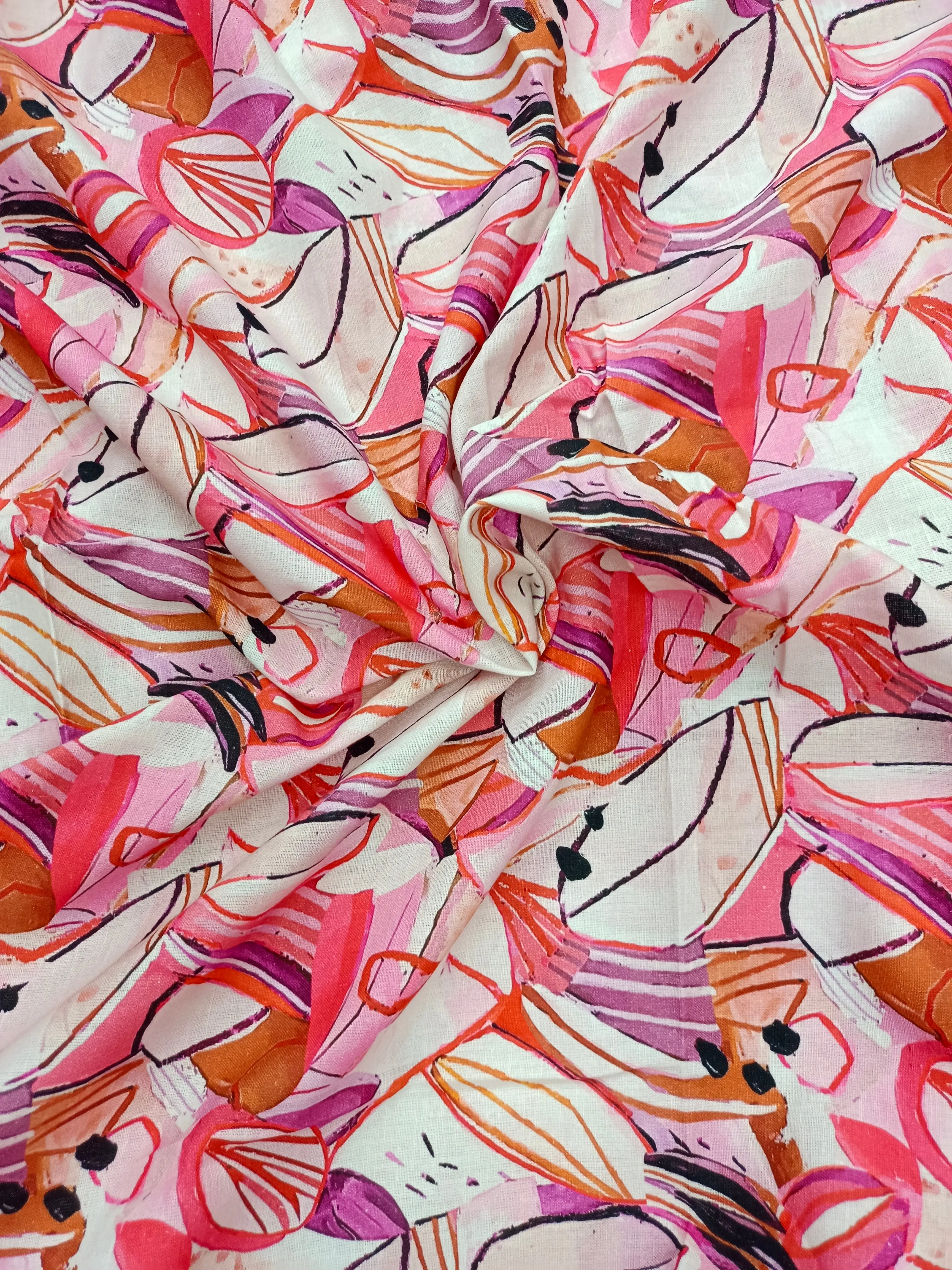 Digital Printed Linen Spun Cotton Soft Fabric