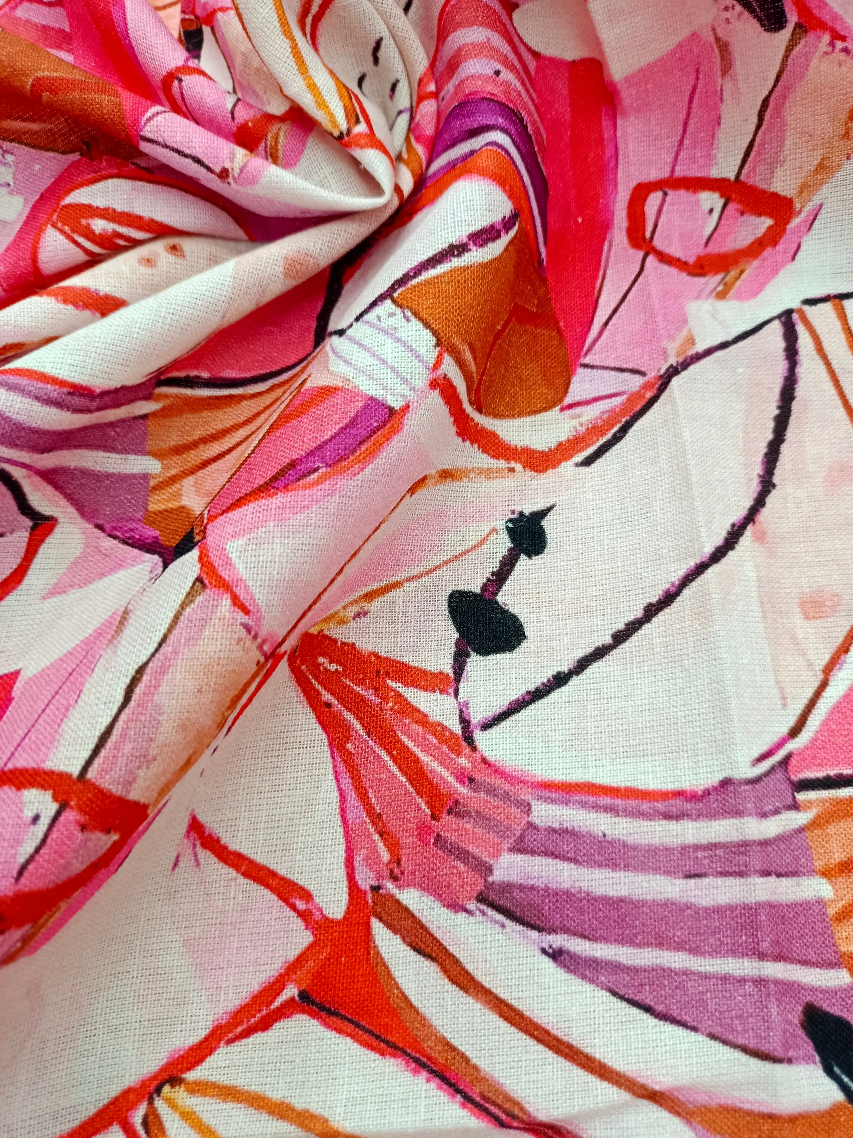 Digital Printed Linen Spun Cotton Soft Fabric