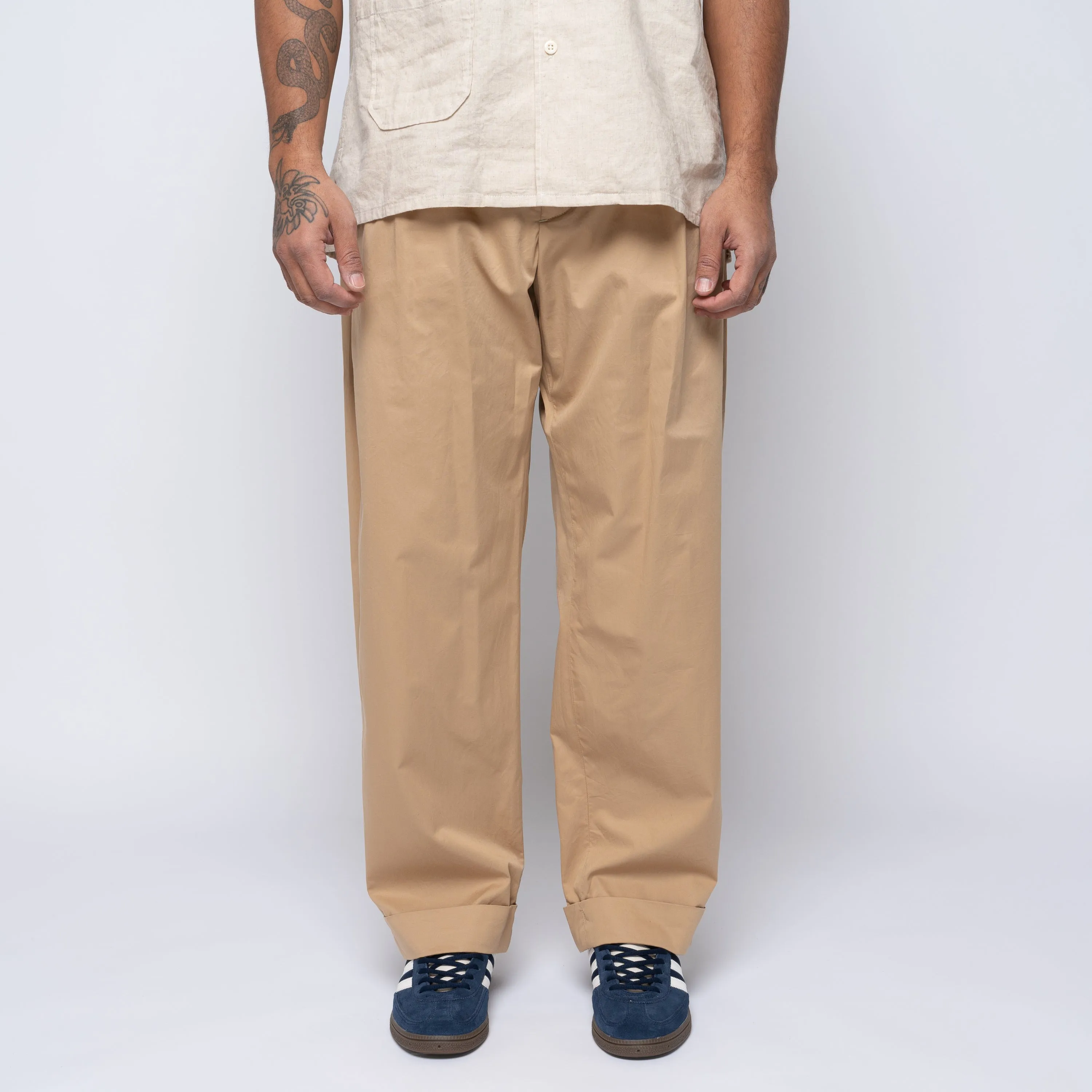 EG Cotton Superfine Twill Carlyle Pant Khaki 25S1F012