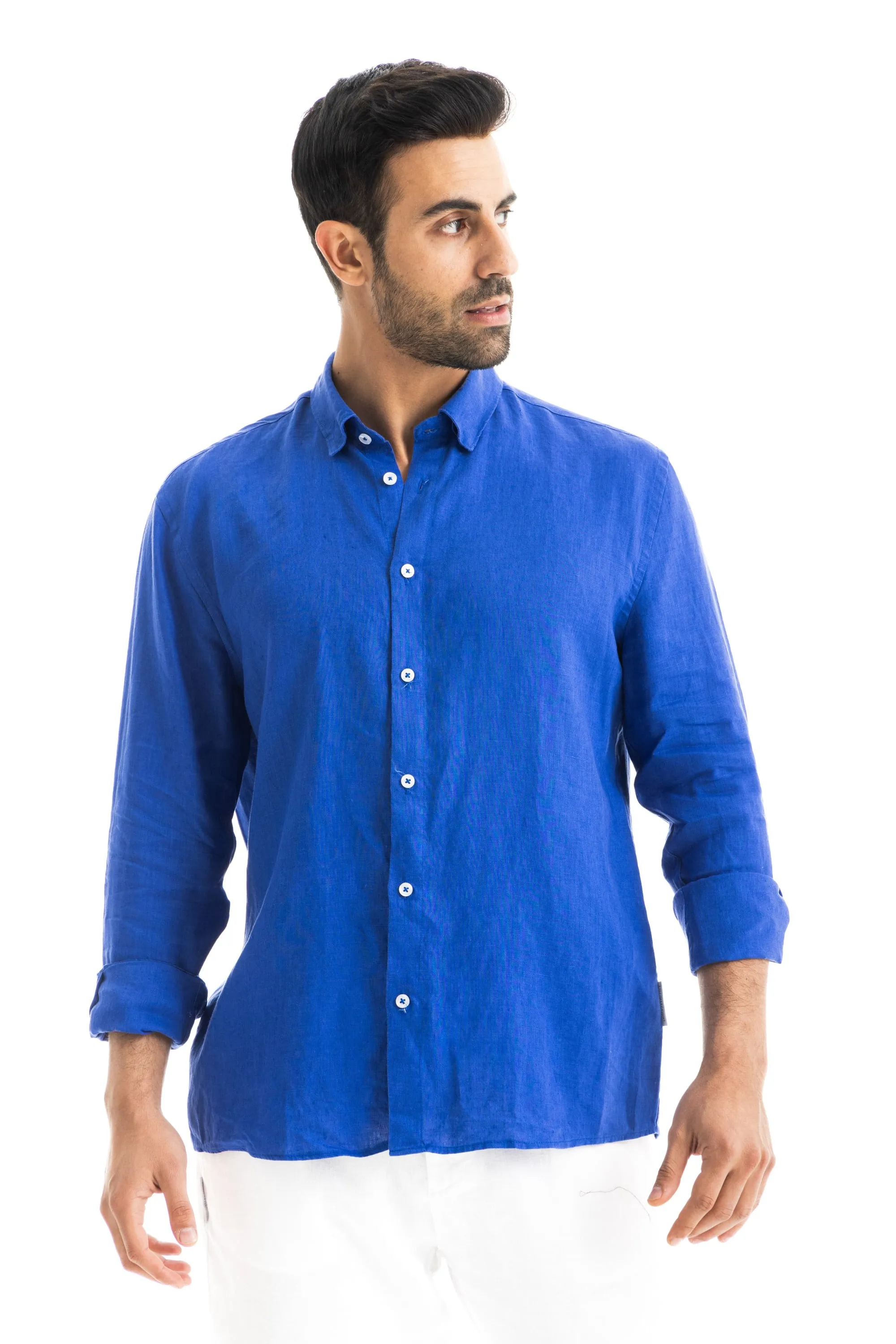 Electric Blue Linen Shirt