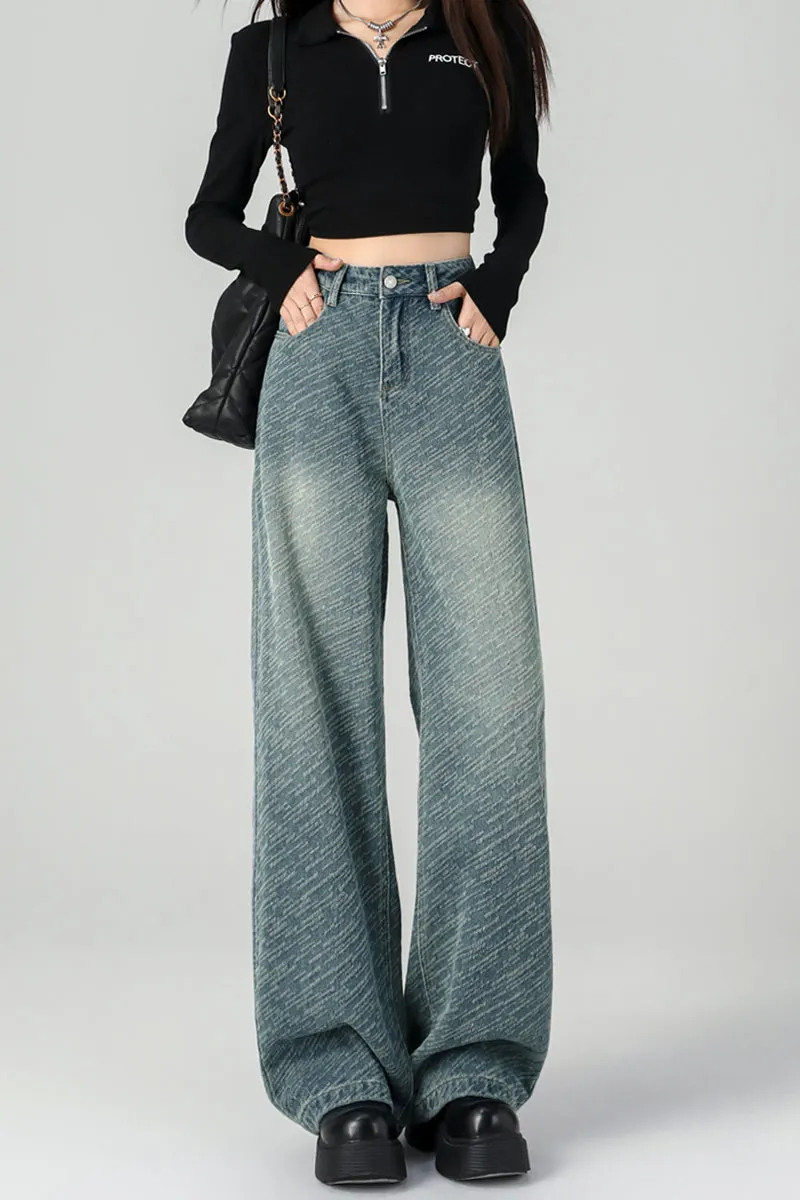 Elegant Wide-Leg Jean with Wrinkle Resistance and Slimming Effect