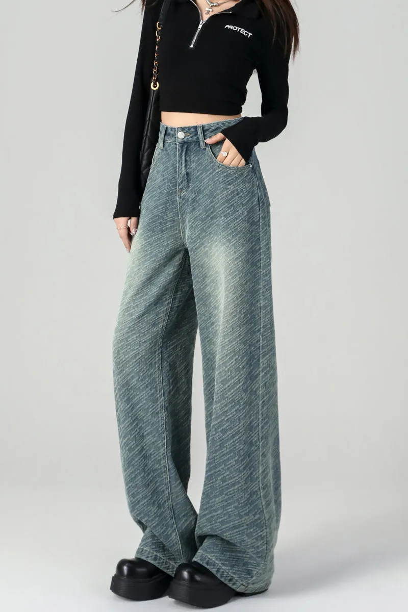 Elegant Wide-Leg Jean with Wrinkle Resistance and Slimming Effect