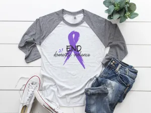 End Domestic Violence Baseball Tee