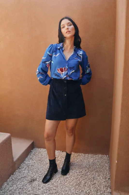 Estelle Skirt - Navy Corduroy