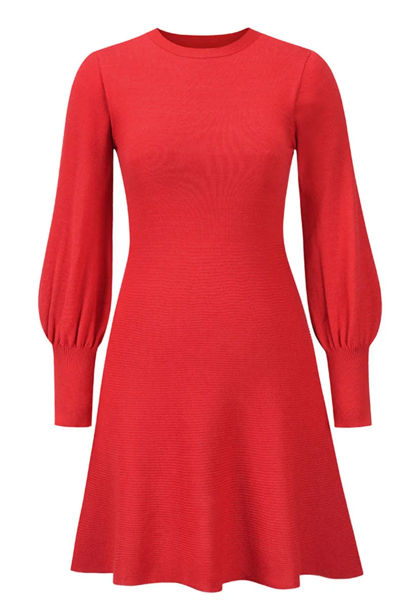 Fashion Celebrities Solid Patchwork O Neck A Line Dresses(4 Colors)