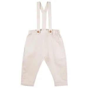 Finley Linen Suspender Pants - Sand