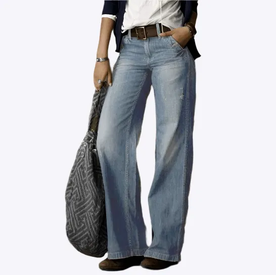 Fionnuala - Vintage Wash Comfortable Woman's Denim Pants