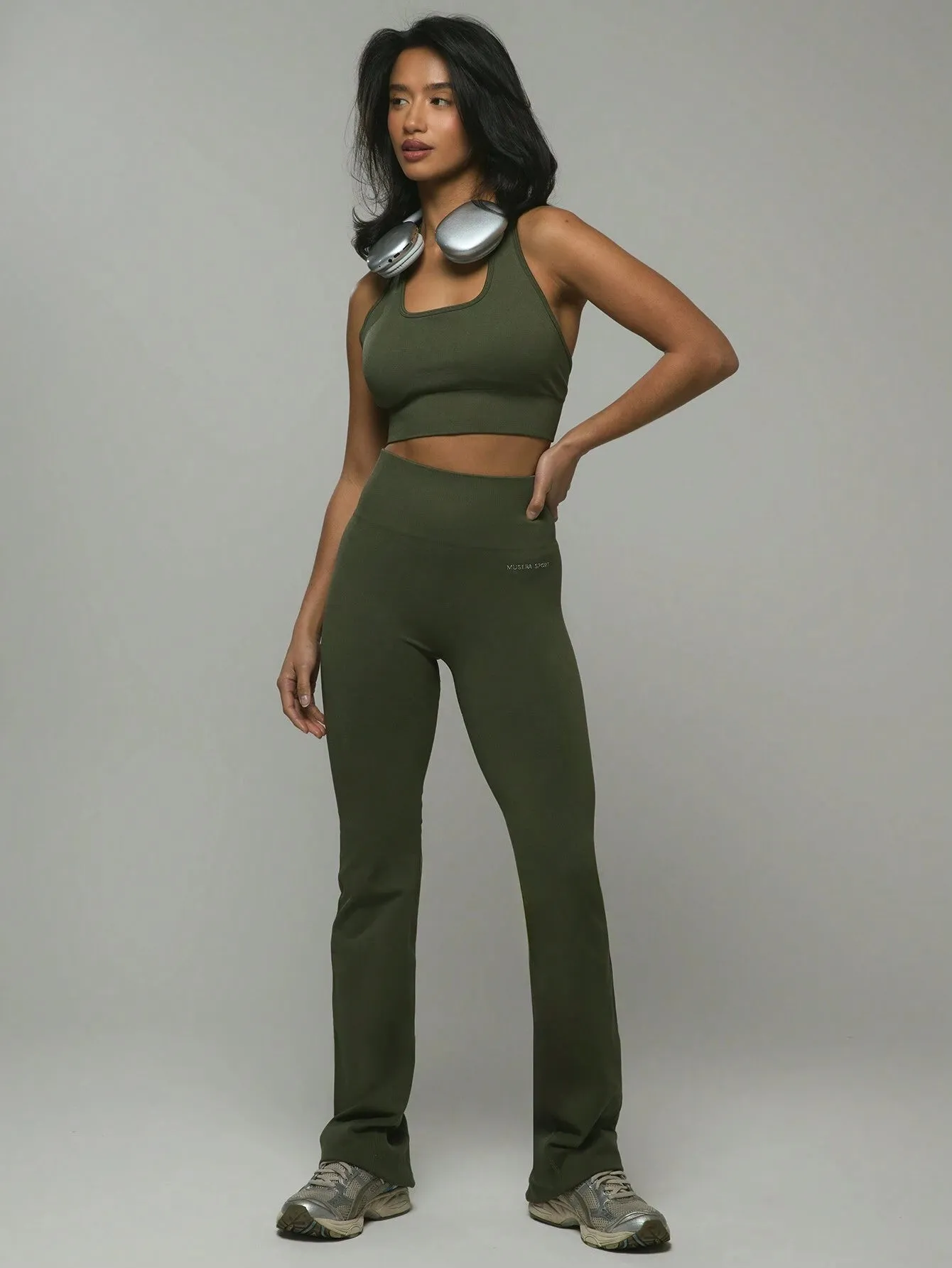 Flared High Waisted Slogan Leggings