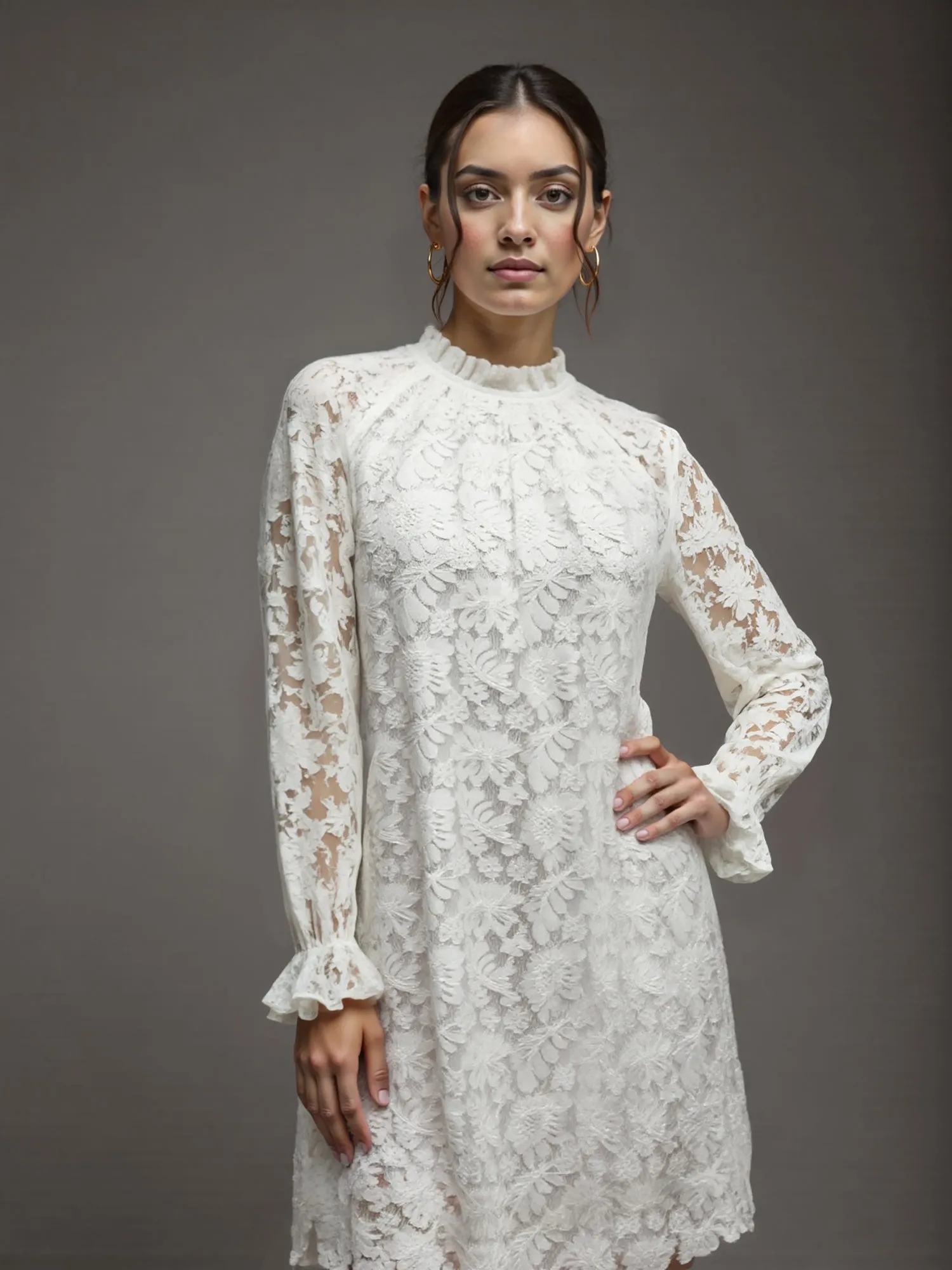 Floral Lace Mini Shift Dress