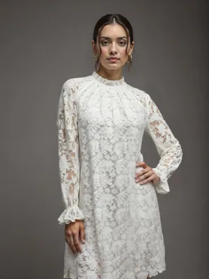 Floral Lace Mini Shift Dress