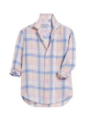 Frank & Eileen Relaxed Button-Up Shirt in Pink/Sand/Blue Plaid