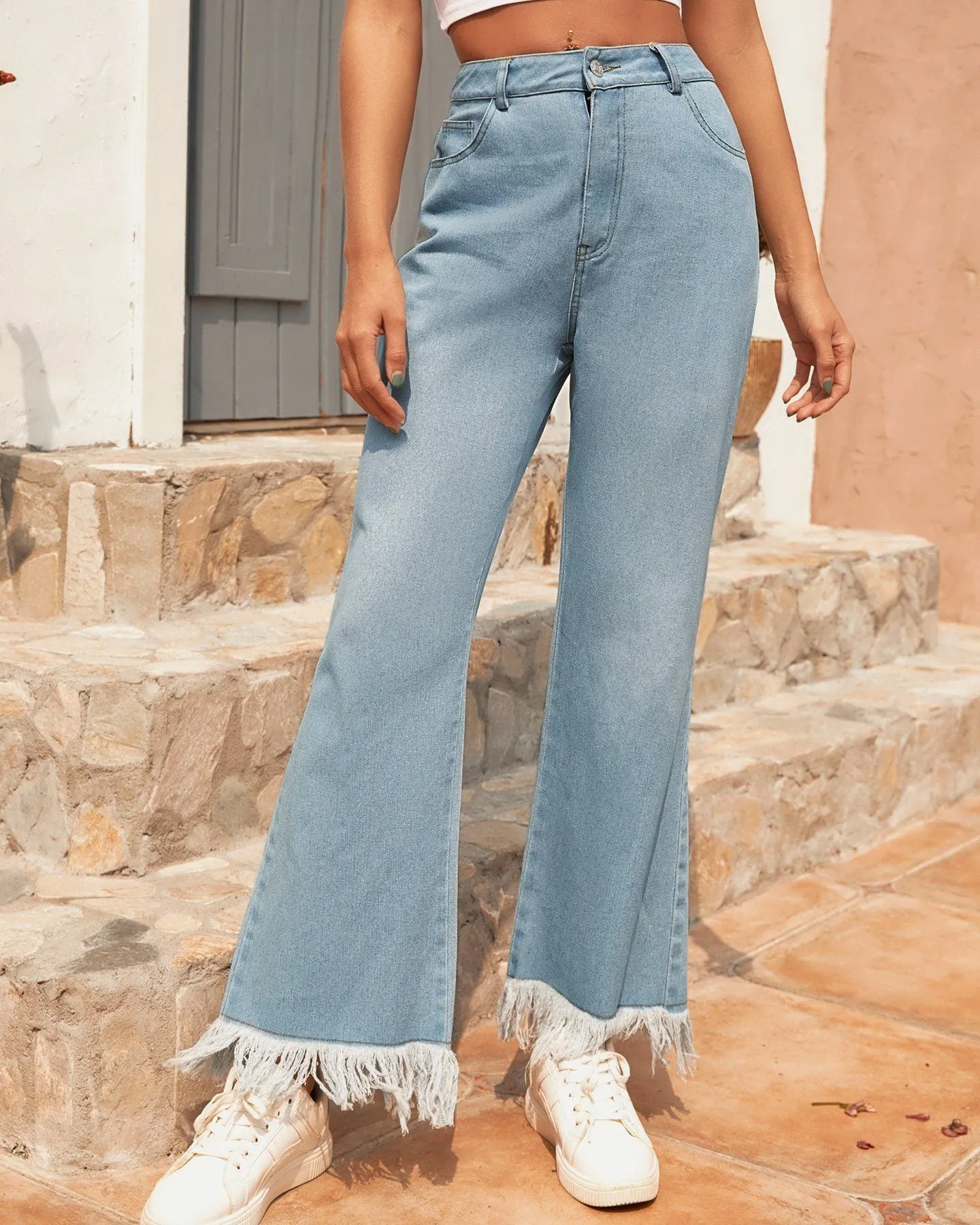 Fringed Mircoflared Jeans