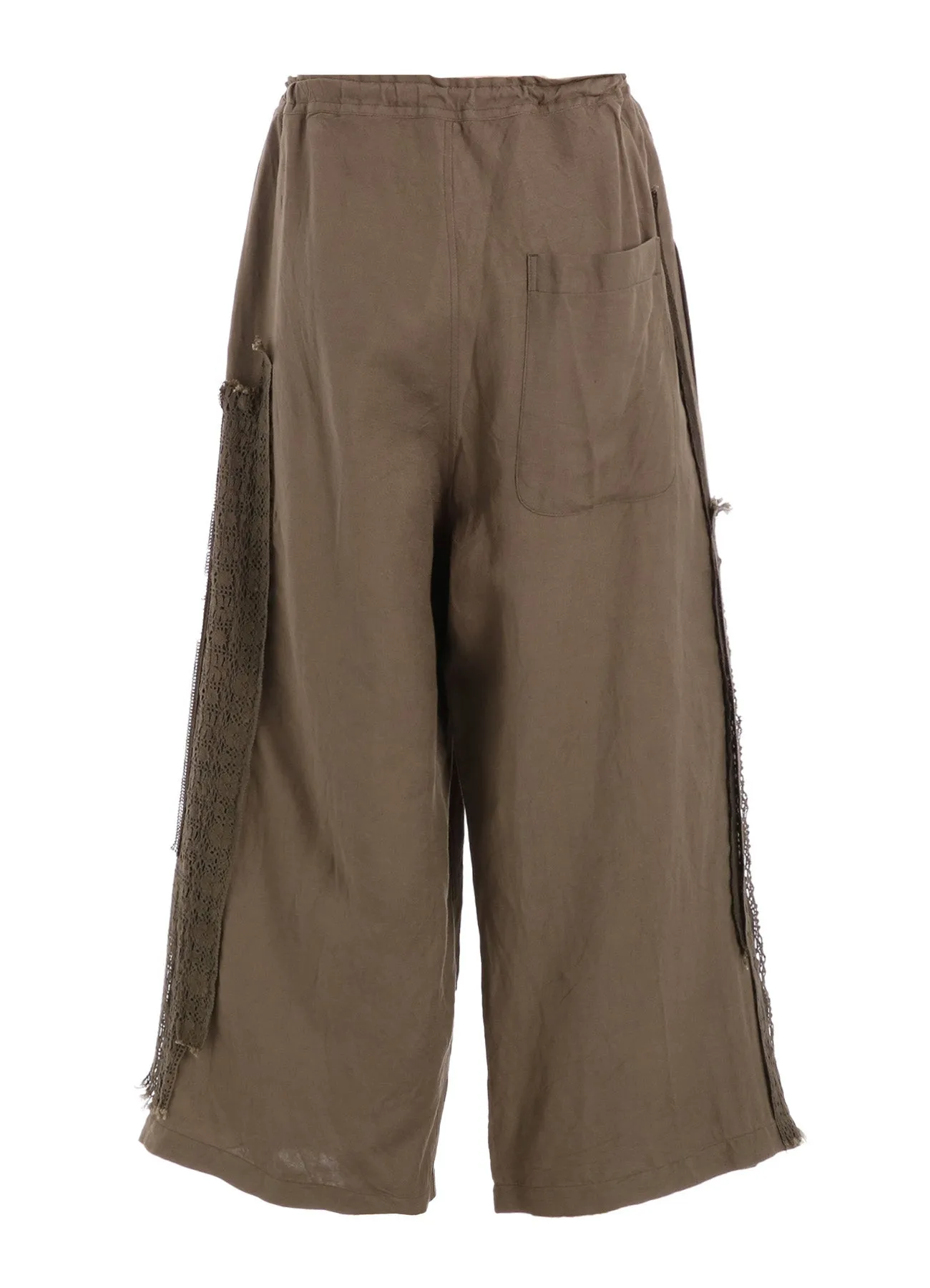 FRONT TUCKED WIDE PANTS WITH LACE