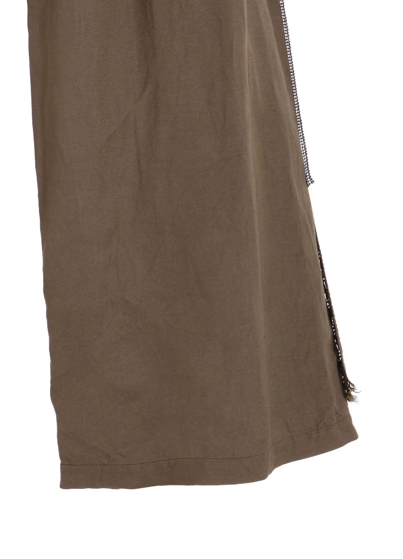 FRONT TUCKED WIDE PANTS WITH LACE