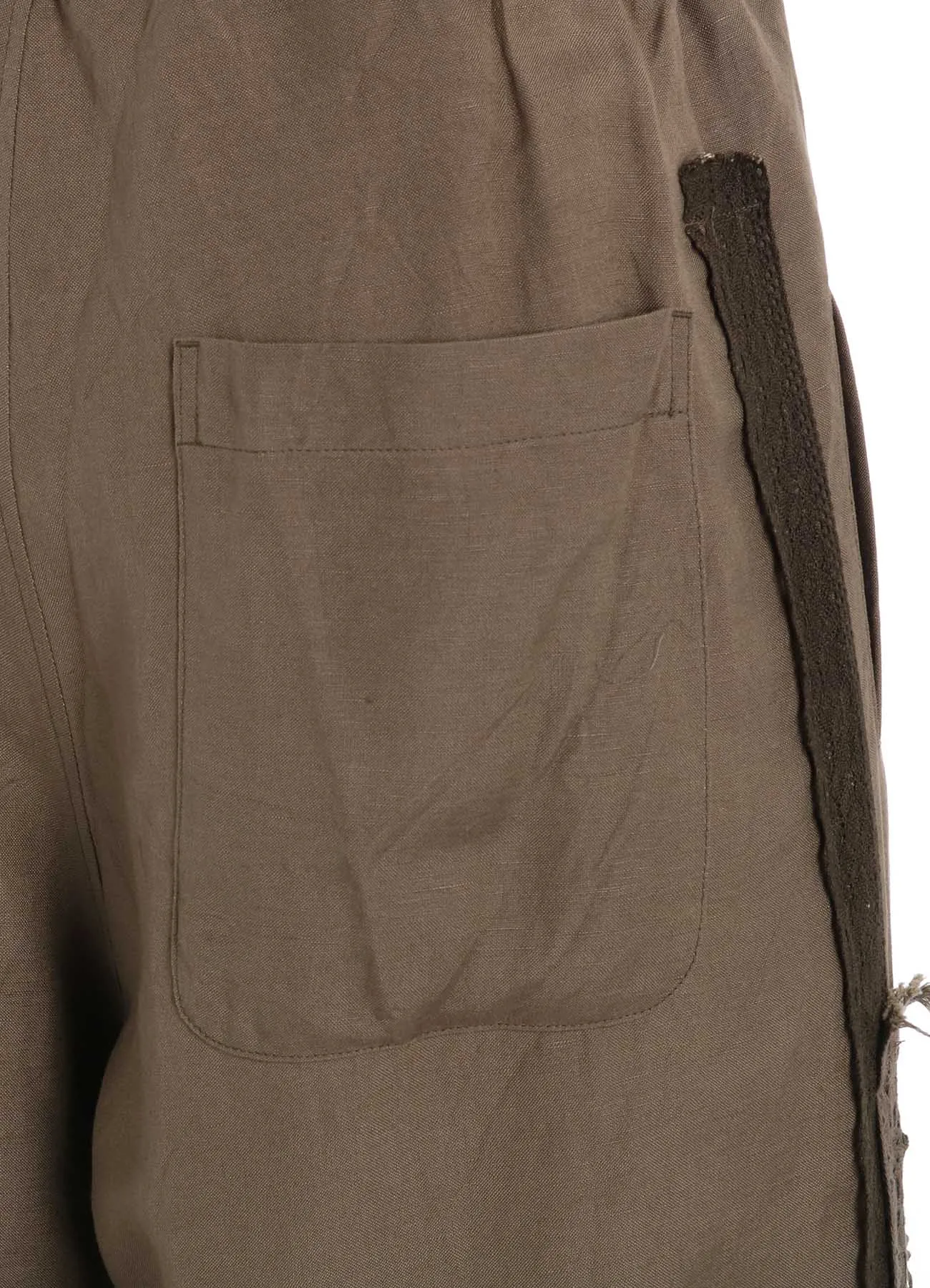 FRONT TUCKED WIDE PANTS WITH LACE
