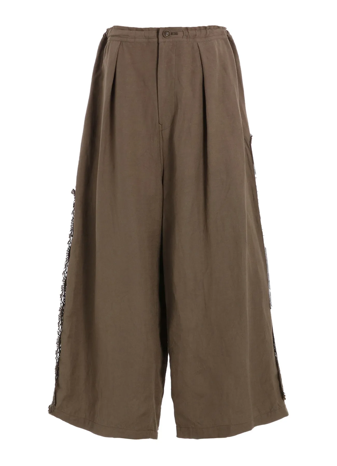 FRONT TUCKED WIDE PANTS WITH LACE