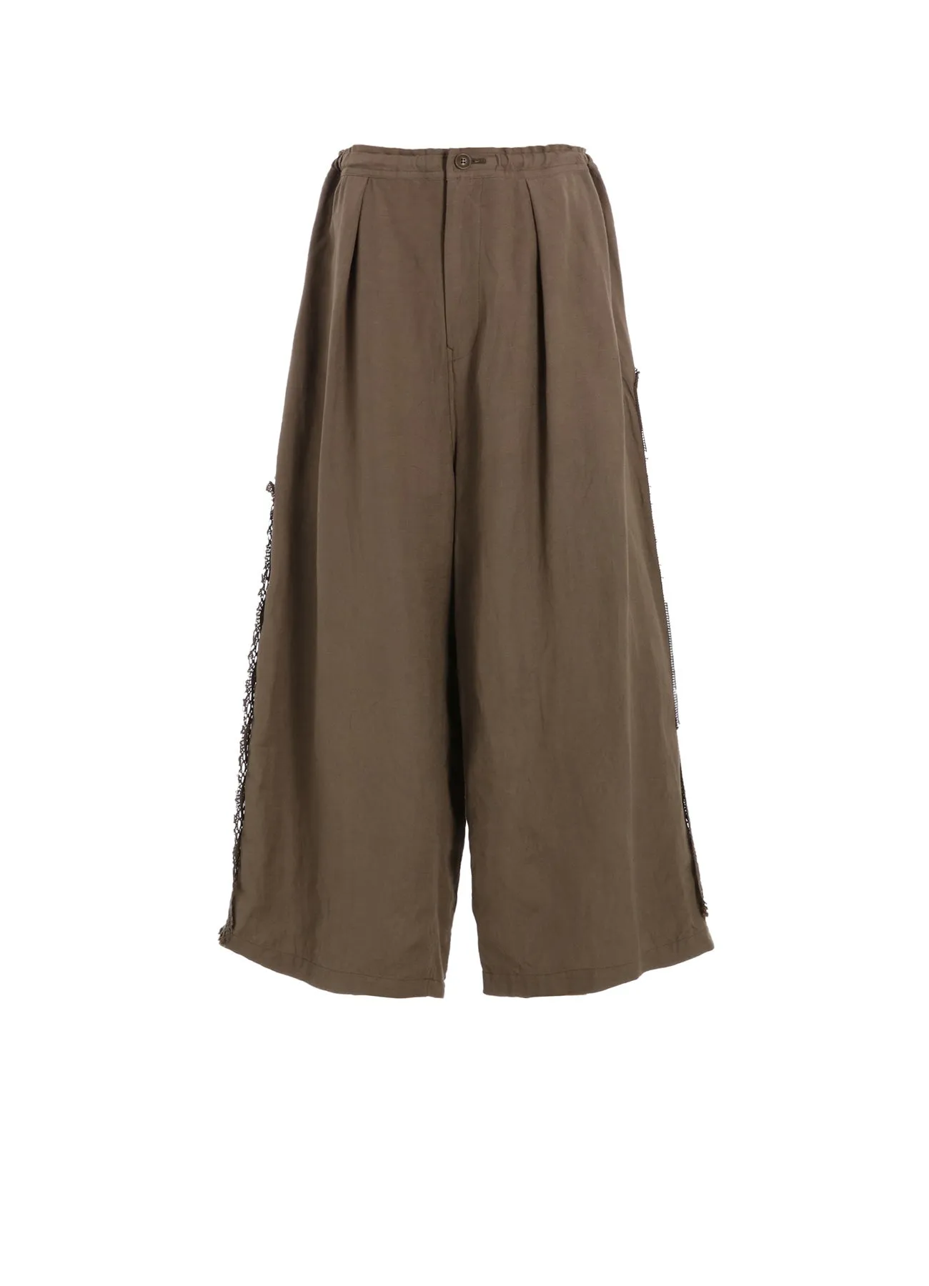 FRONT TUCKED WIDE PANTS WITH LACE
