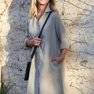 Fundamental Linen Shirt Dress - Natural