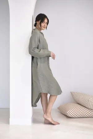 Fundamental Linen Shirt Dress - Pistachio