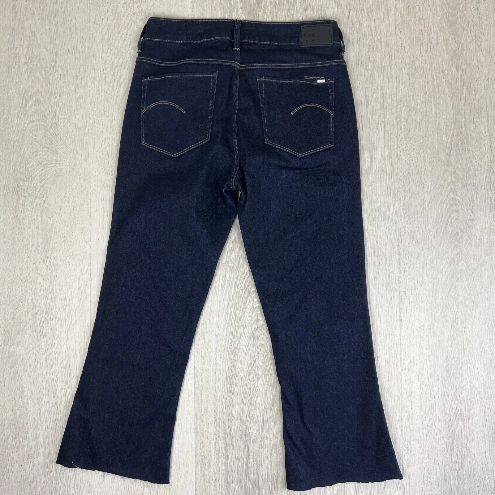 G-Star 3301 Womens Jeans Dark Wah High Flare Size 30 - Chopped
