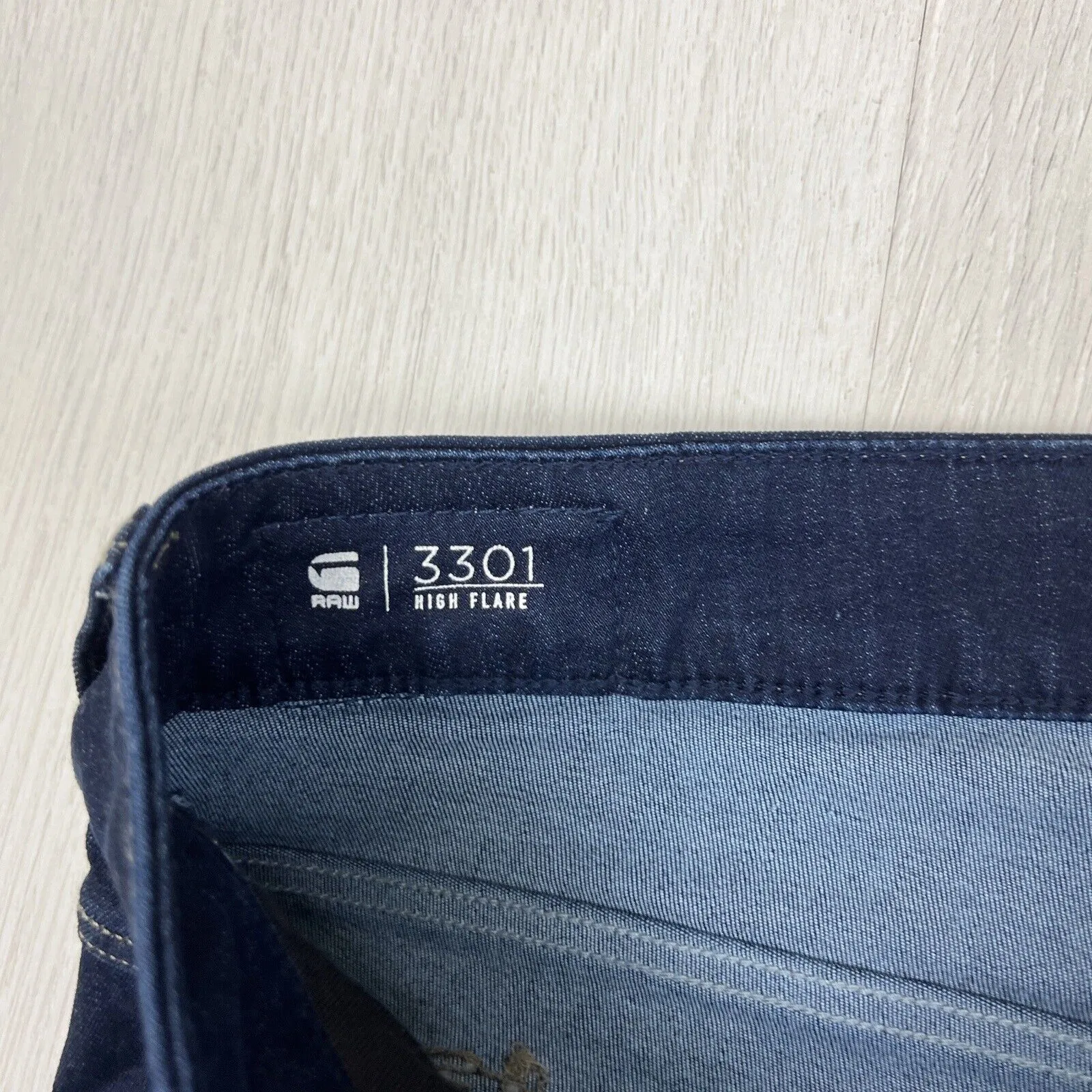 G-Star 3301 Womens Jeans Dark Wah High Flare Size 30 - Chopped