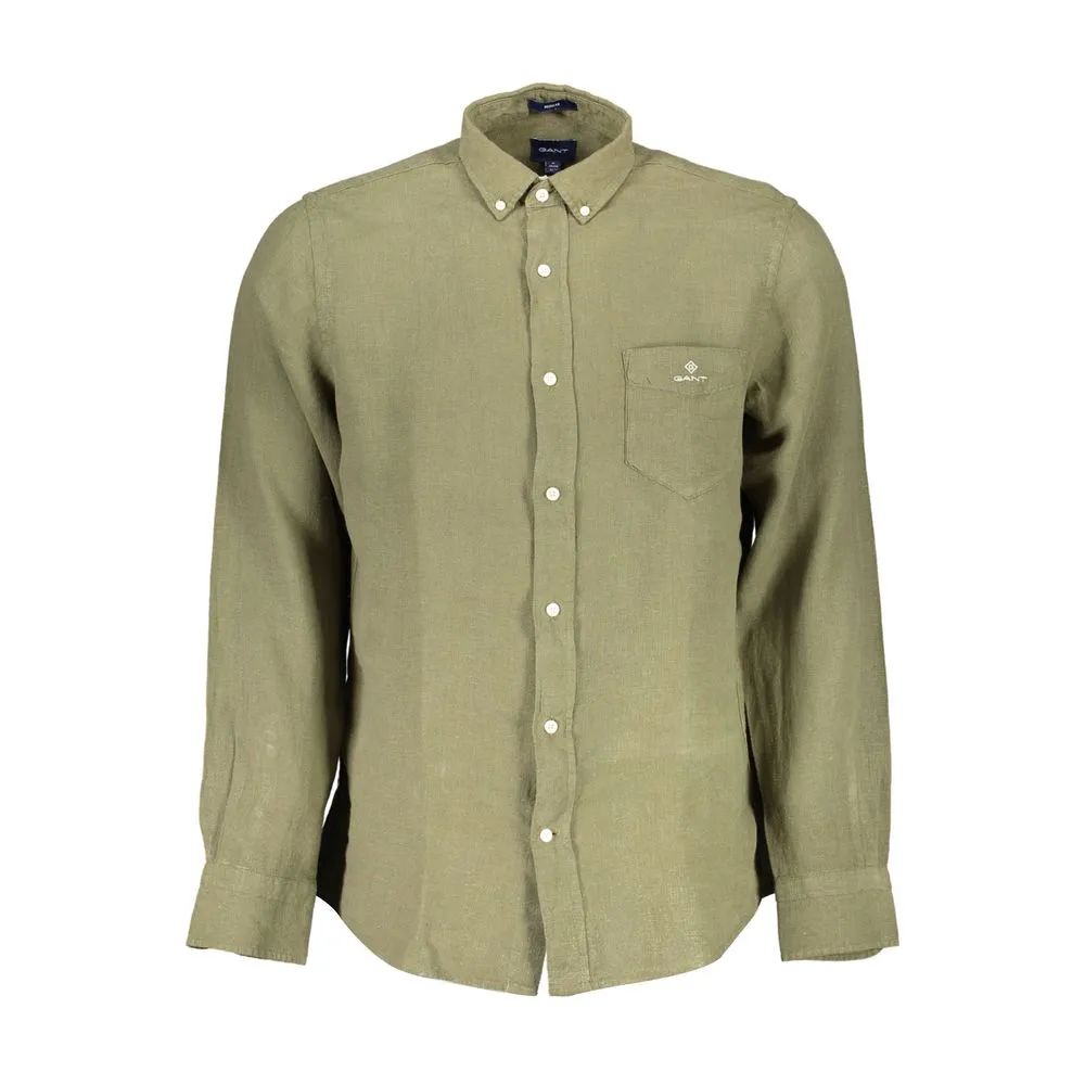 Gant Green Linen Men Shirt