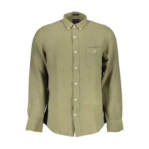 Gant Green Linen Men Shirt