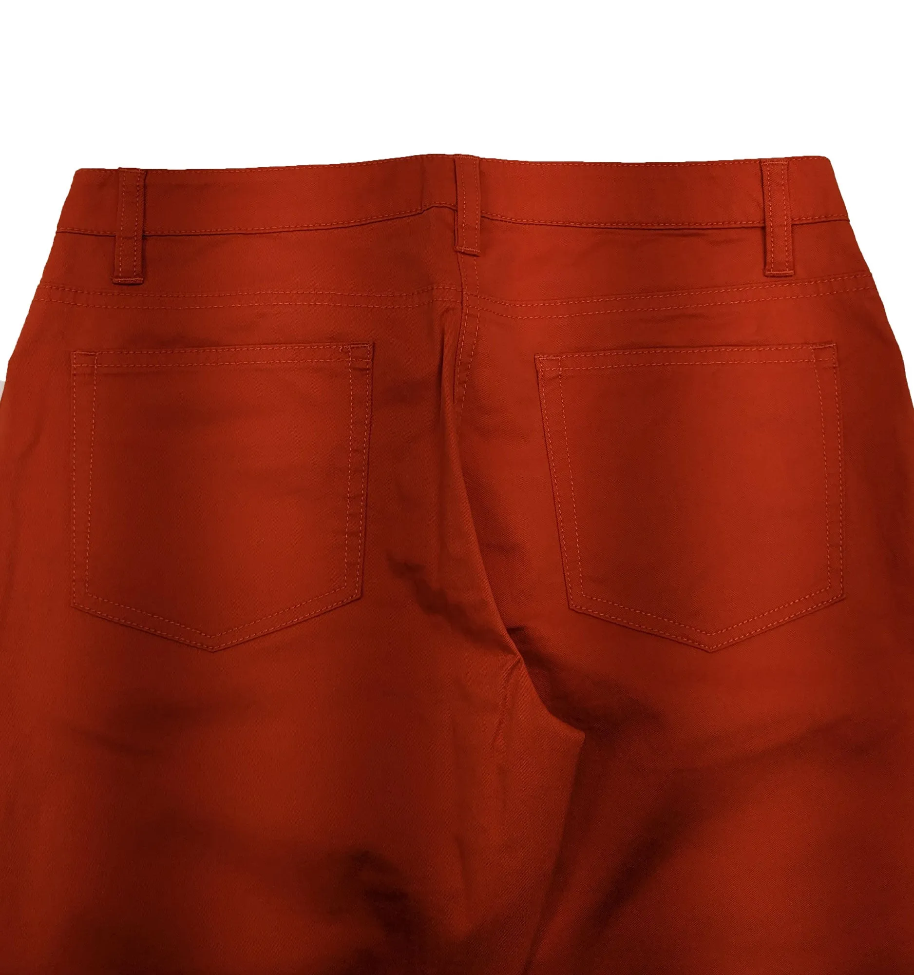 GANT Women's Brick Orange Kelly Cropped Twill Pants Size 28 NWT