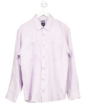 GAP Purple Linen Blend Long Sleeve Shirt UK S