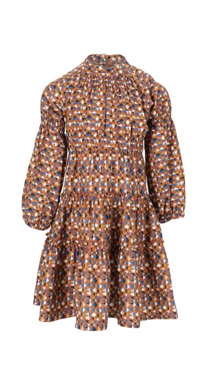 Geometric Art/Mocha Bisque Dress By LMN3