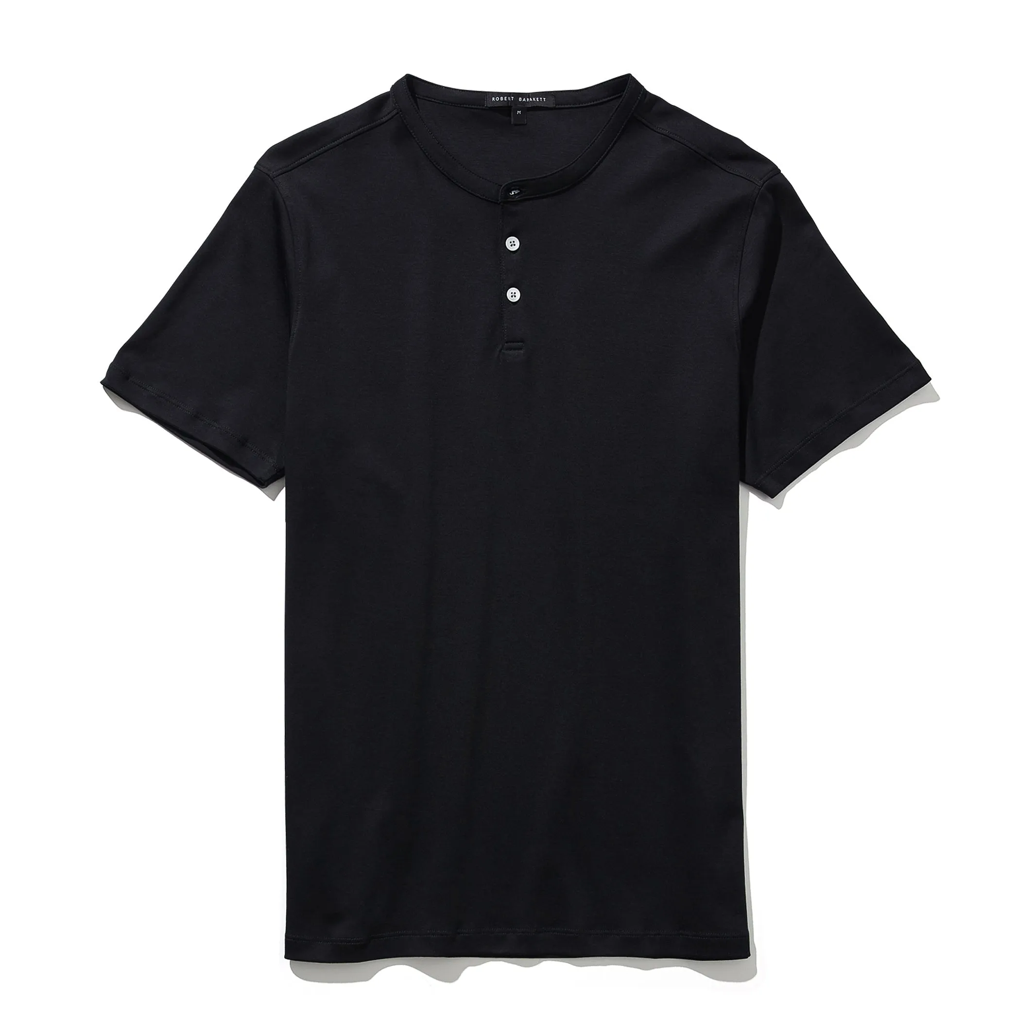 GEORGIA SHORTSLEEVE HENLEY (BLACK) - ROBERT BARAKETT