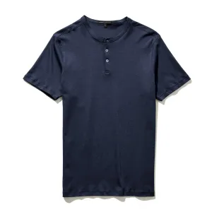 GEORGIA SHORTSLEEVE HENLEY (NAVY)- ROBERT BARAKETT