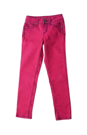 GIRL SIZE 8 YEARS - JUSTICE Premium Jeans, Acid-Washed Pink EUC B13