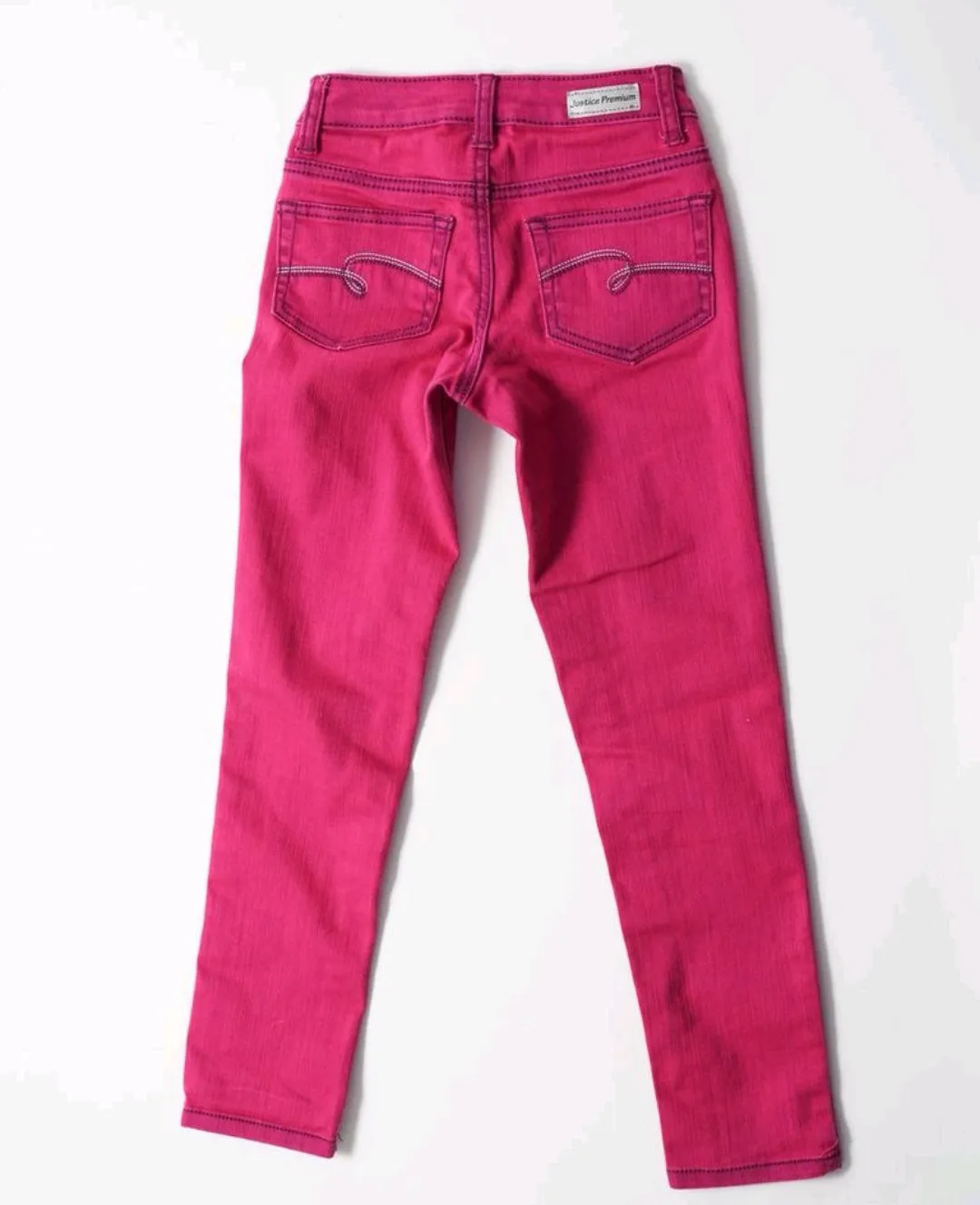 GIRL SIZE 8 YEARS - JUSTICE Premium Jeans, Acid-Washed Pink EUC B13