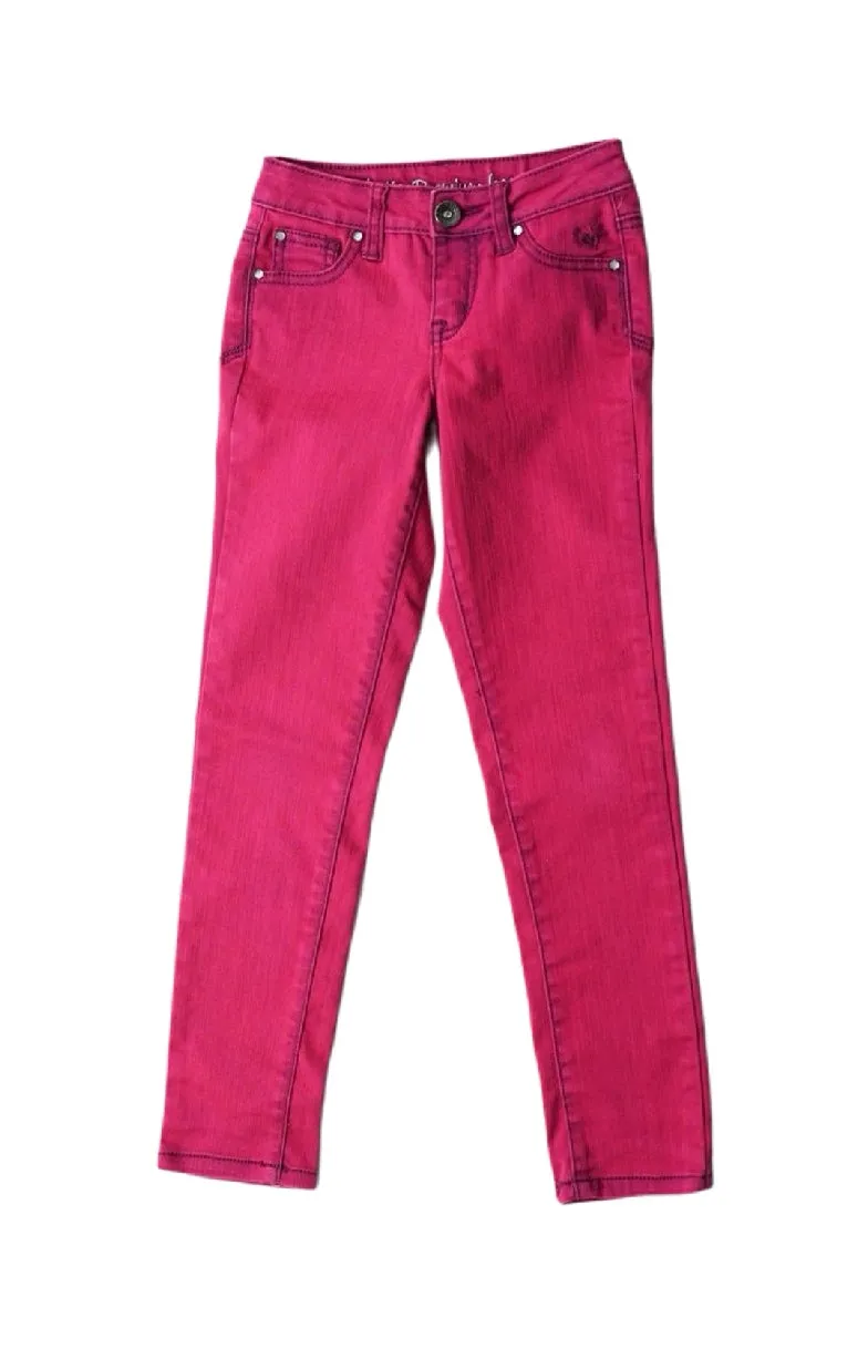 GIRL SIZE 8 YEARS - JUSTICE Premium Jeans, Acid-Washed Pink EUC B13