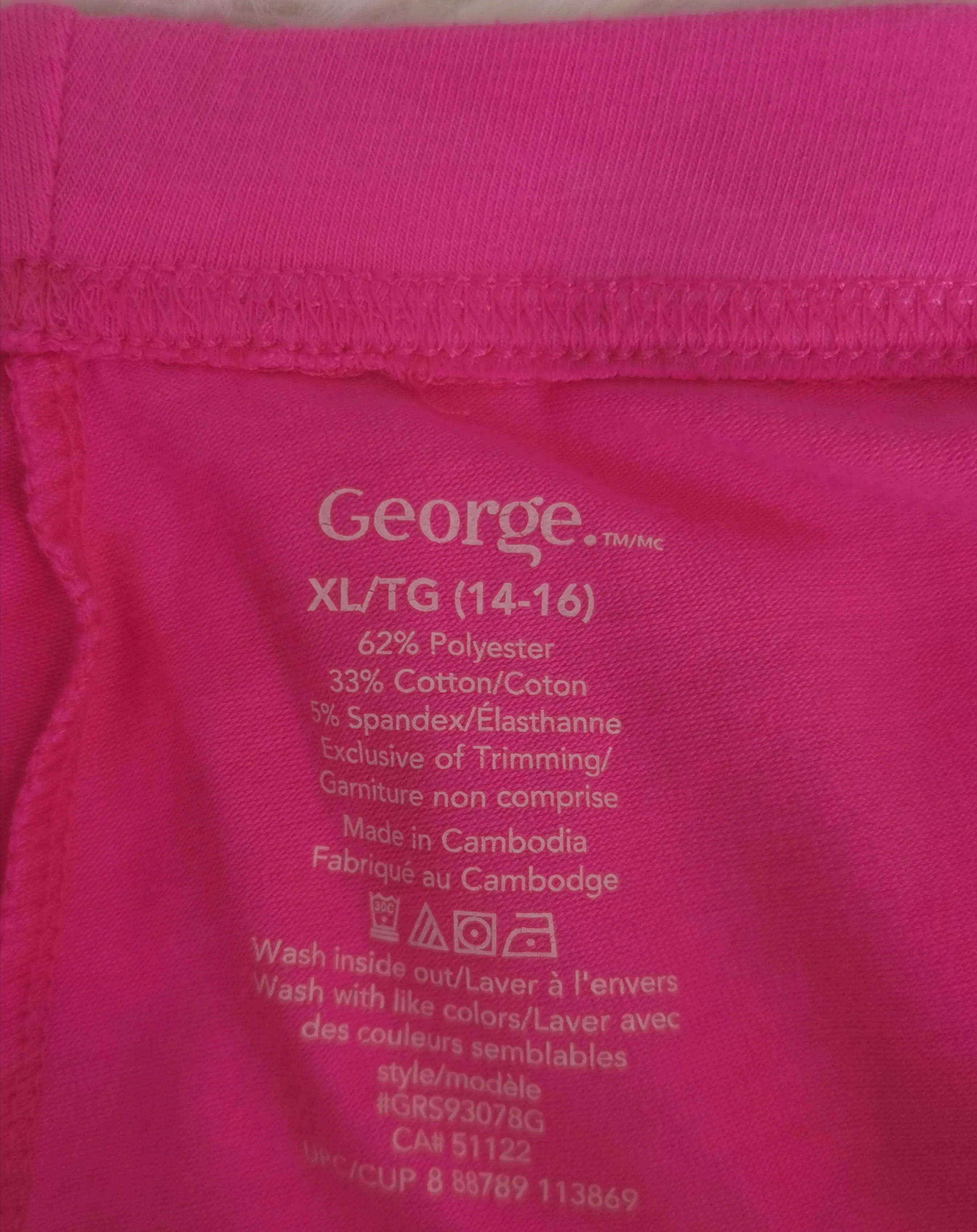GIRL SIZE XL (14/16 YEARS) - GEORGE, Soft Pink Casual Leggings EUC B8